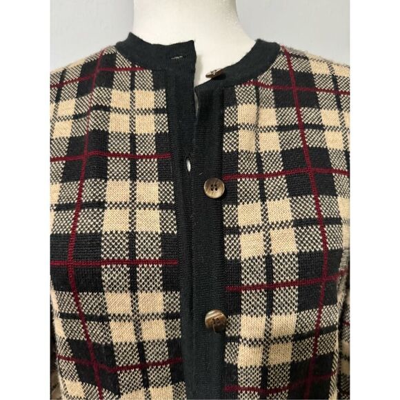 Liz Claiborne vintage button front sweater merino wool blend w/pockets S - Picture 3 of 6